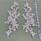 1 Pair Beaded & Corded Floral Lace Applique Embroidered on 100% Polyester Net Mesh 15" X 3.5" Each Side